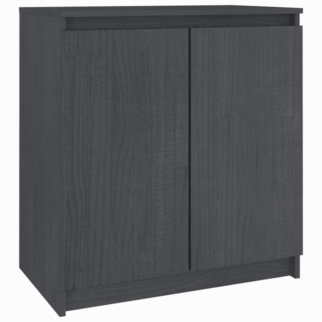 vidaXL Side Cabinet Grey 60x36x65 cm Solid Pinewood