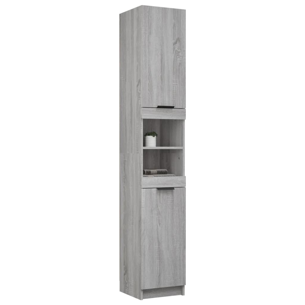 vidaXL Bathroom Cabinet Grey Sonoma 32x34x188.5 cm Engineered Wood
