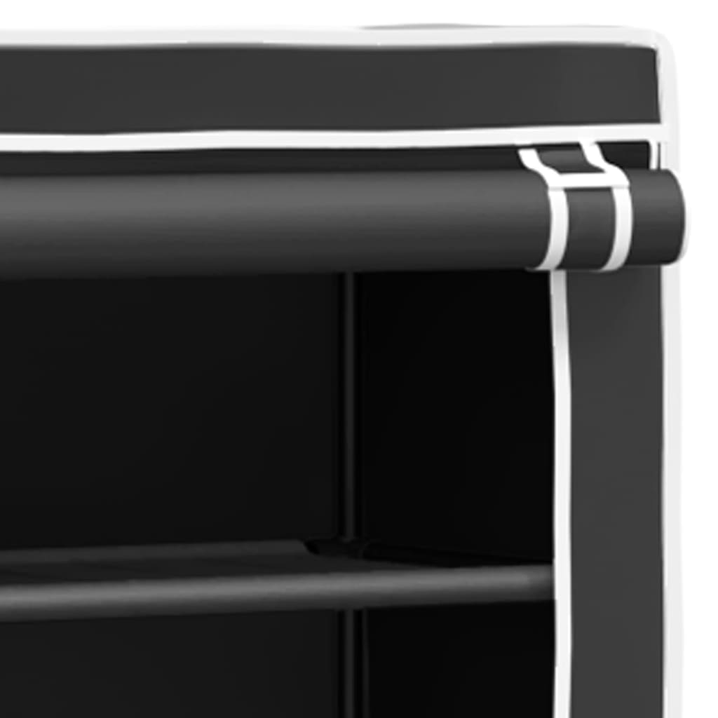 vidaXL 2-Tier Storage Rack over Laundry Machine Black 71x29.5x170.5 cm Iron