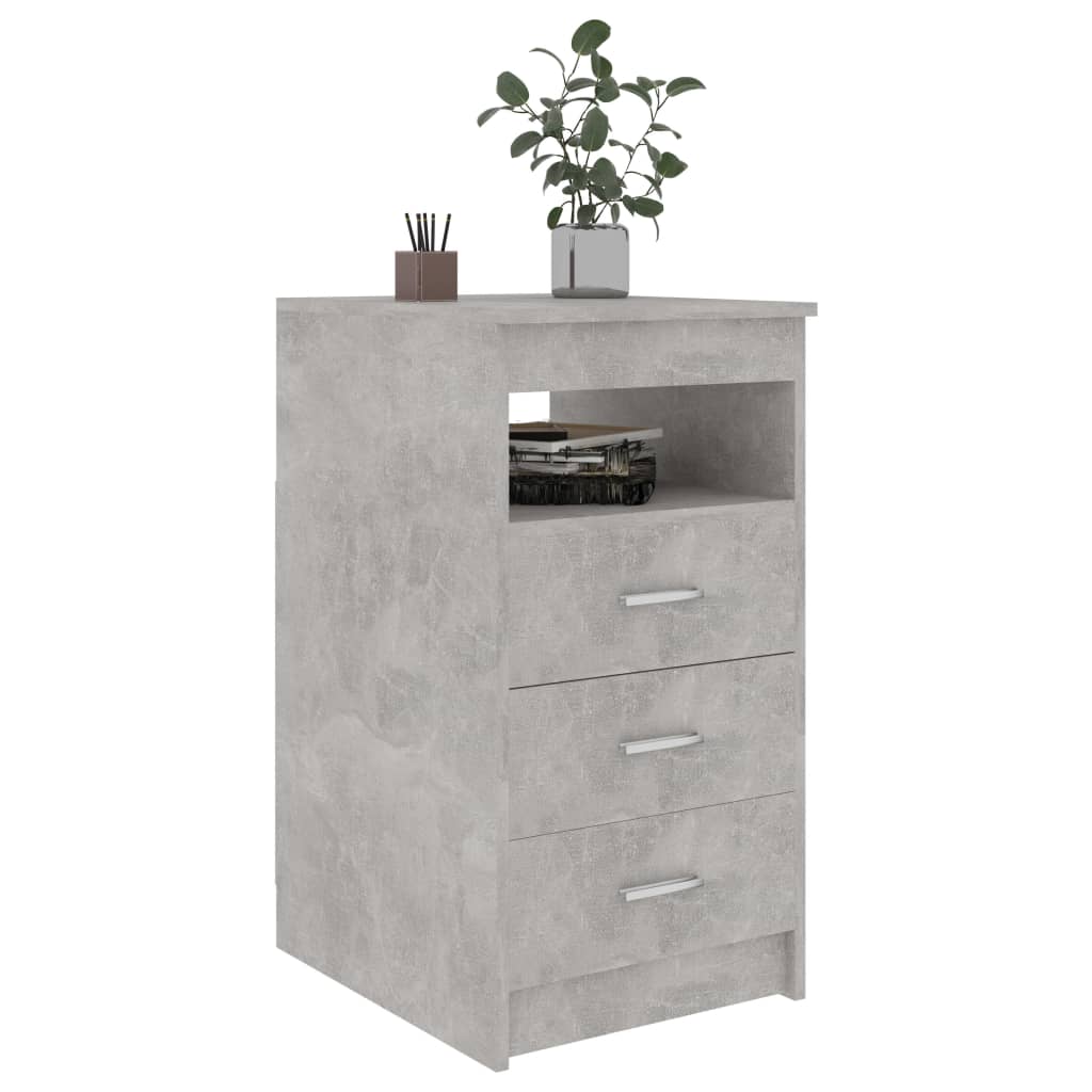 vidaXL Drawer Cabinet Concrete Grey 40x50x76 cm Engineered Wood