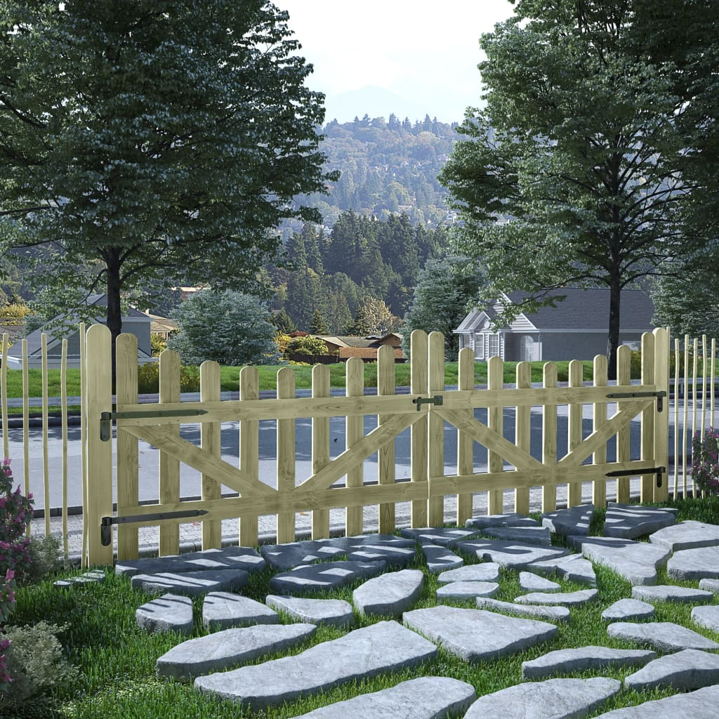 vidaXL Garden Gates 2 pcs Impregnated Pinewood 150x100 cm