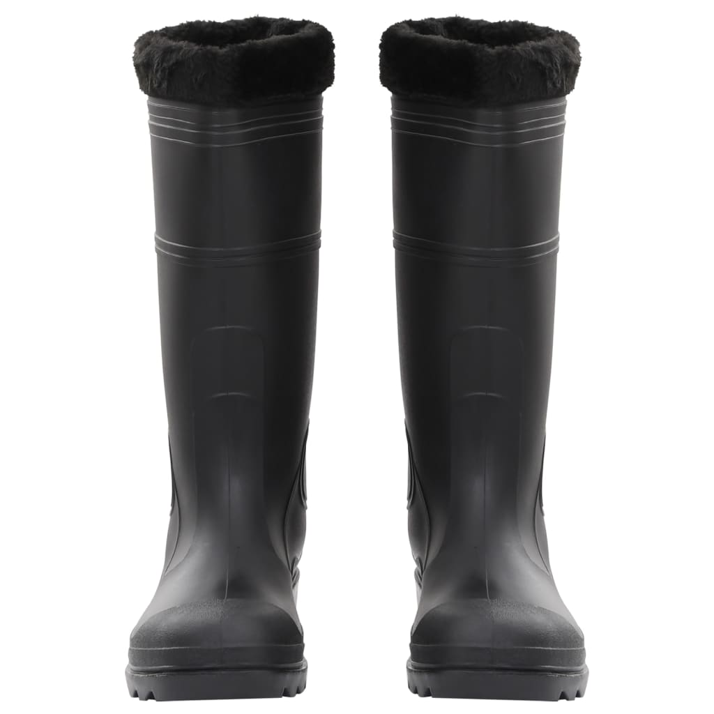 vidaXL Rian Boots with Removable Socks Black Size 46 PVC