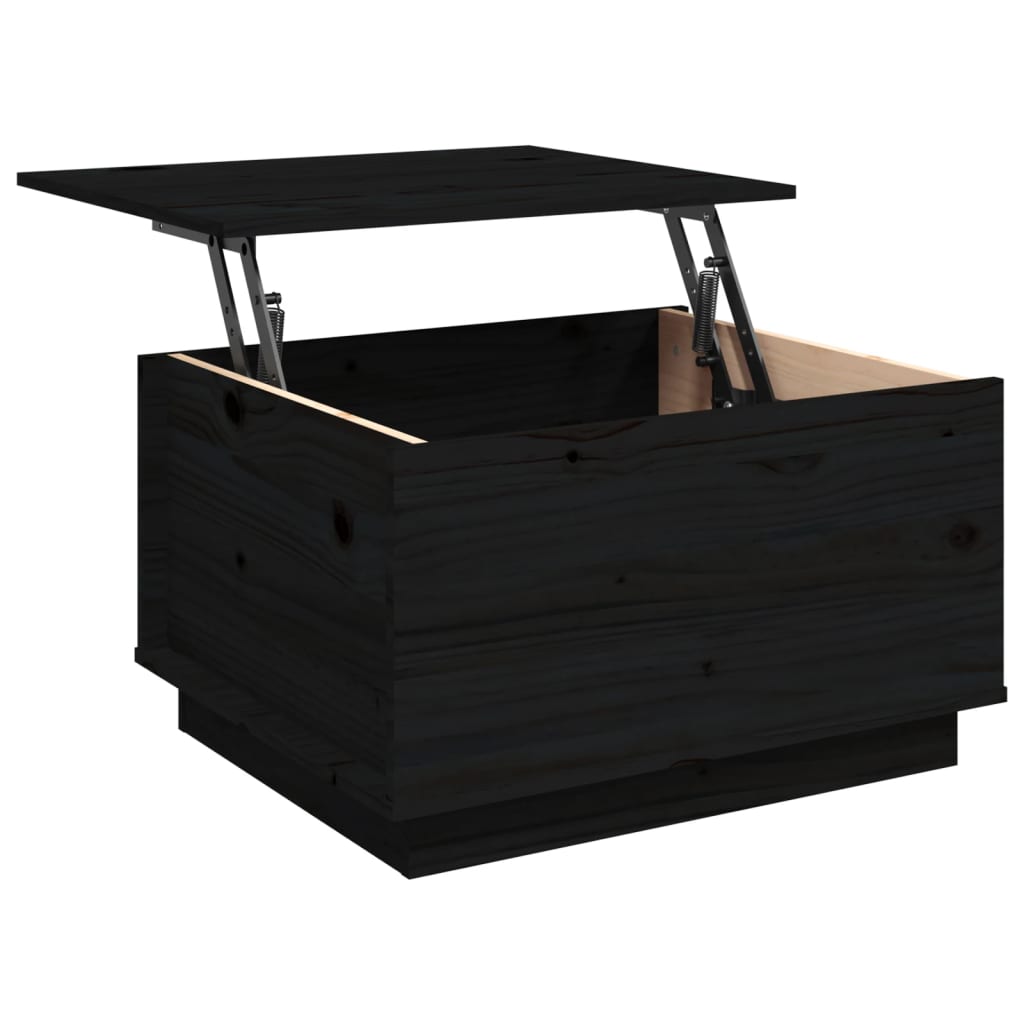 vidaXL Coffee Table Black 60x50x35 cm Solid Wood Pine