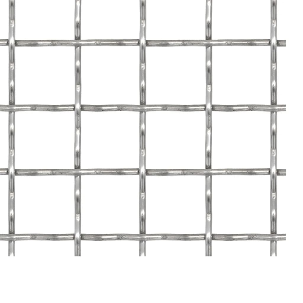 vidaXL Crimped Garden Wire Fence Stainless Steel 100x85 cm 31x31x3 mm