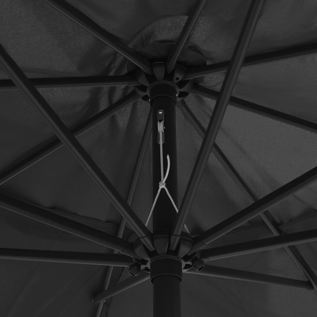 vidaXL Outdoor Parasol with Metal Pole 390 cm Anthracite