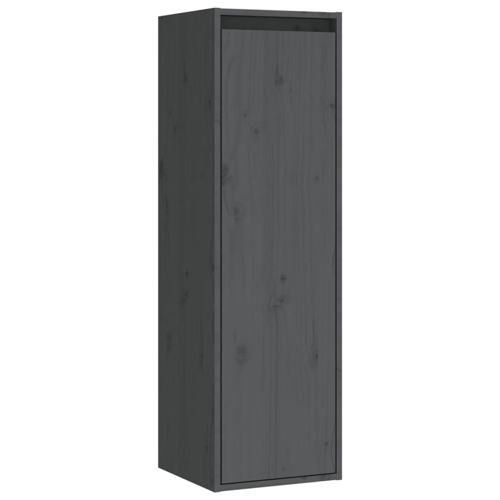 vidaXL Wall Cabinets 2 pcs Grey 30x30x100 cm Solid Pinewood