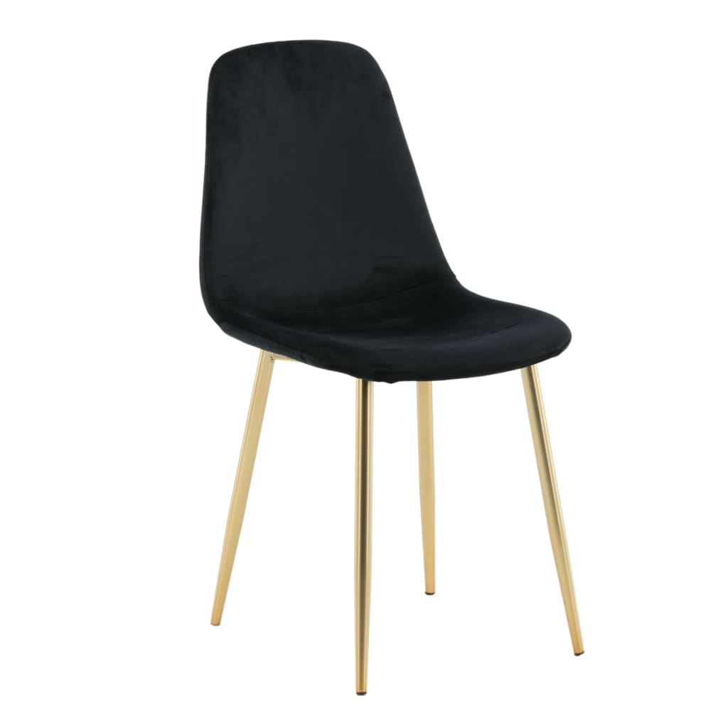Venture Home Dining Chairs 2 pcs Polar Velvet Black and Brass