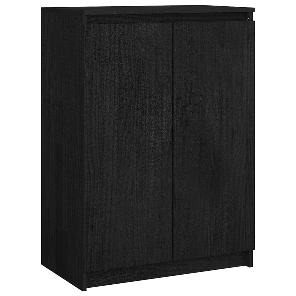 vidaXL Side Cabinets 3 pcs Black Solid Pinewood