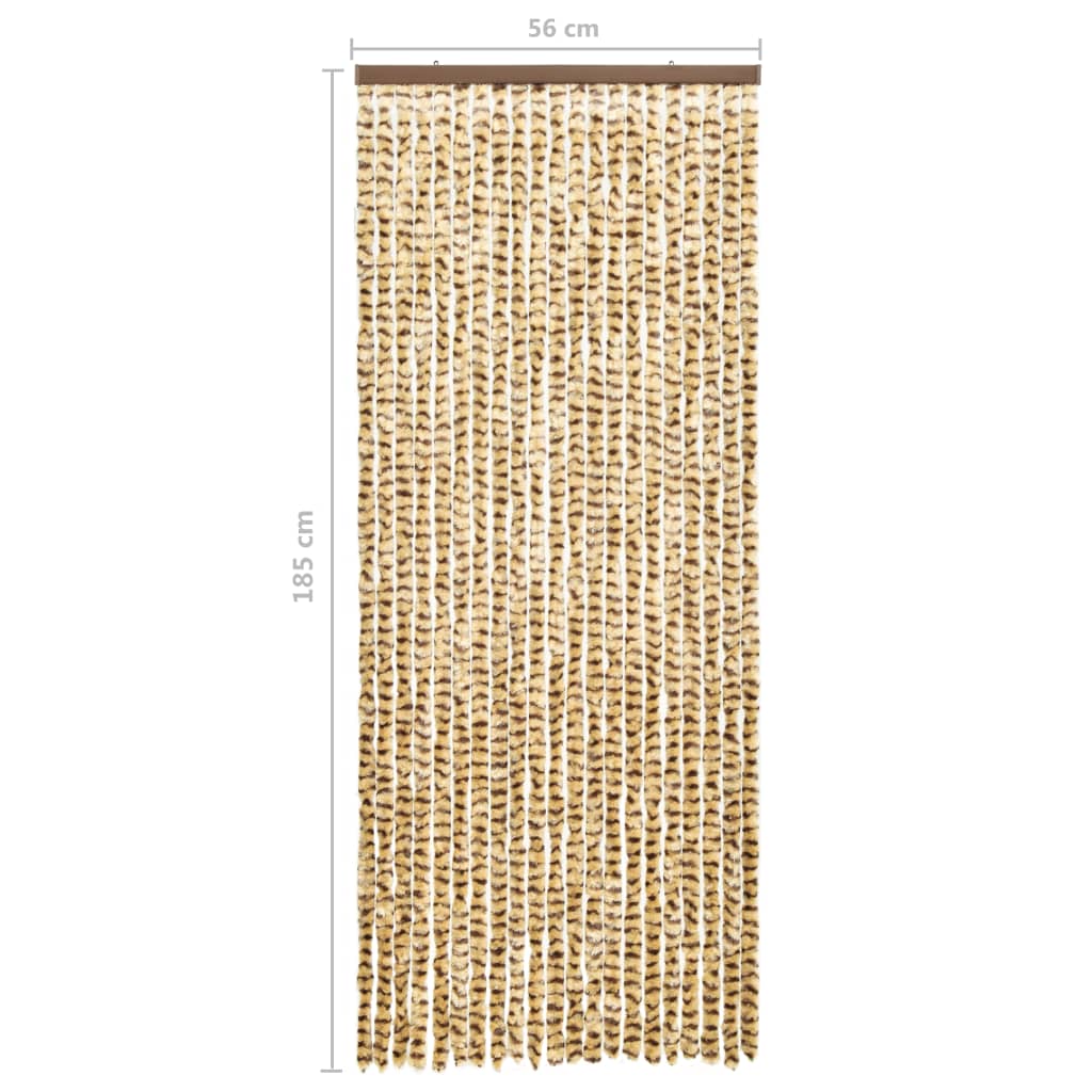 vidaXL Insect Curtain Beige and Brown 56x185 cm Chenille