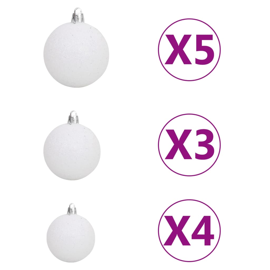 vidaXL Artificial Christmas Tree LED&Ball Set&Flocked Snow 120cm PVC&PE