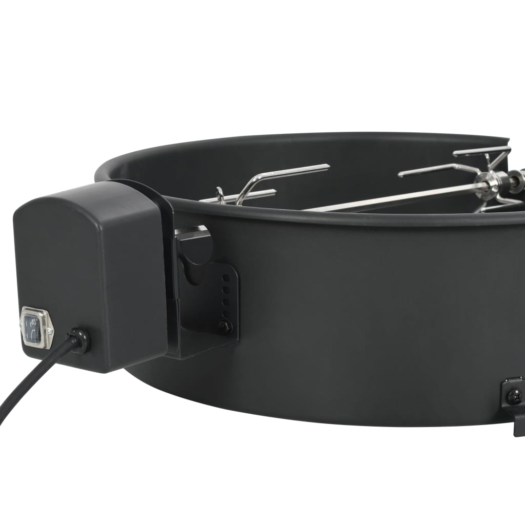 vidaXL BBQ Rotisserie Ring Kit 47 cm Black