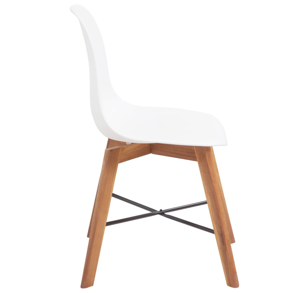 vidaXL Dining Chairs 4 pcs White Solid Acacia Wood