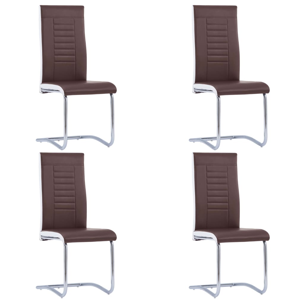 vidaXL 5 Piece Dining Set Faux Leather Brown