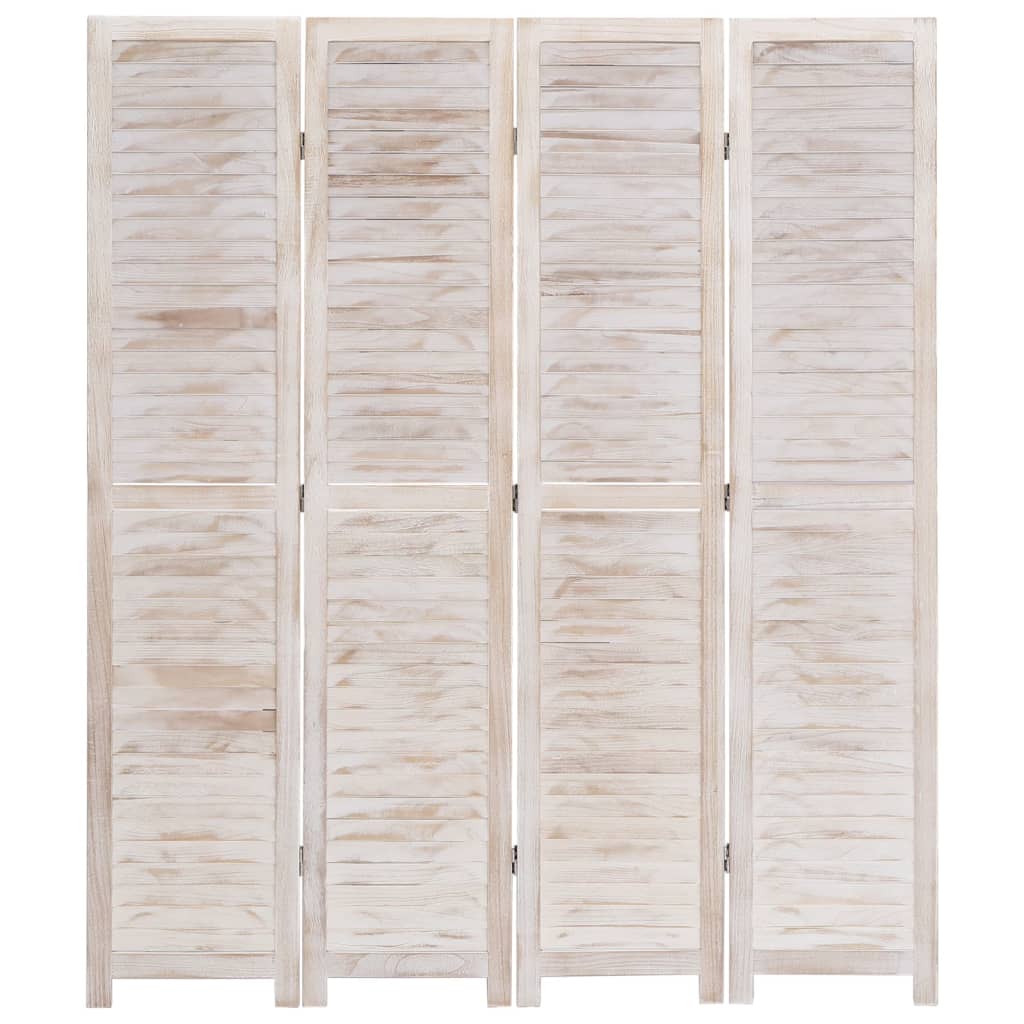 vidaXL 4-Panel Room Divider White 140x165 cm Wood