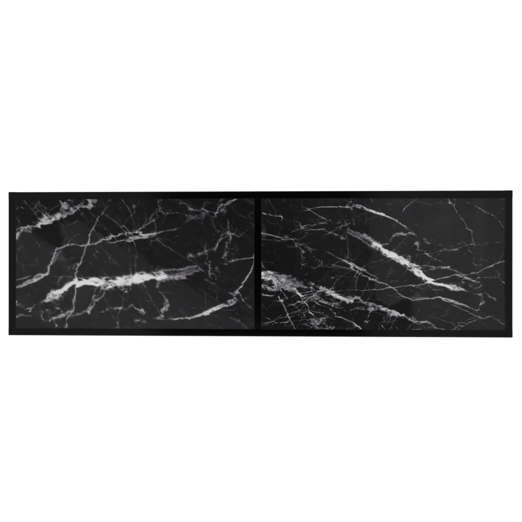 vidaXL TV Cabinet Black Marble 140x40x40.5 cm Tempered Glass