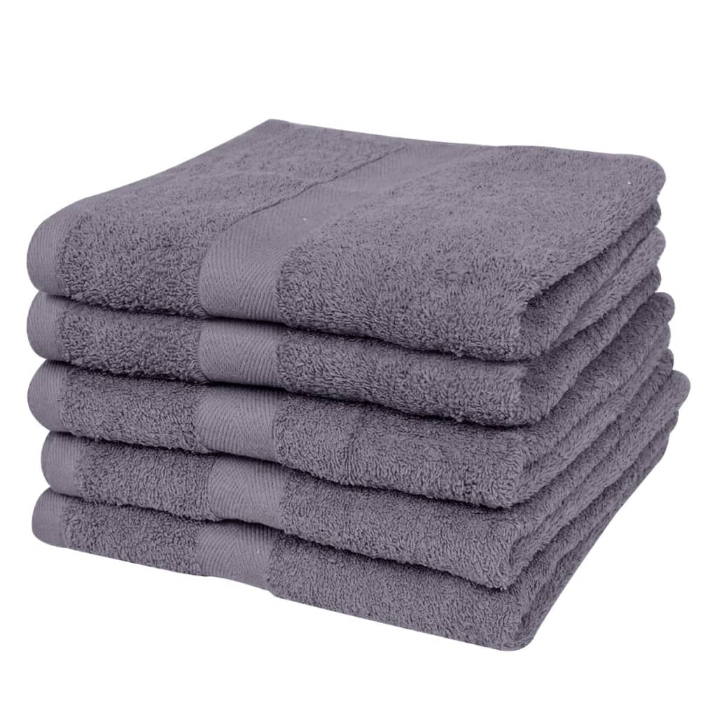 vidaXL Home Shower Towel Set 5 pcs Cotton 500 gsm 70x140 cm Anthracite