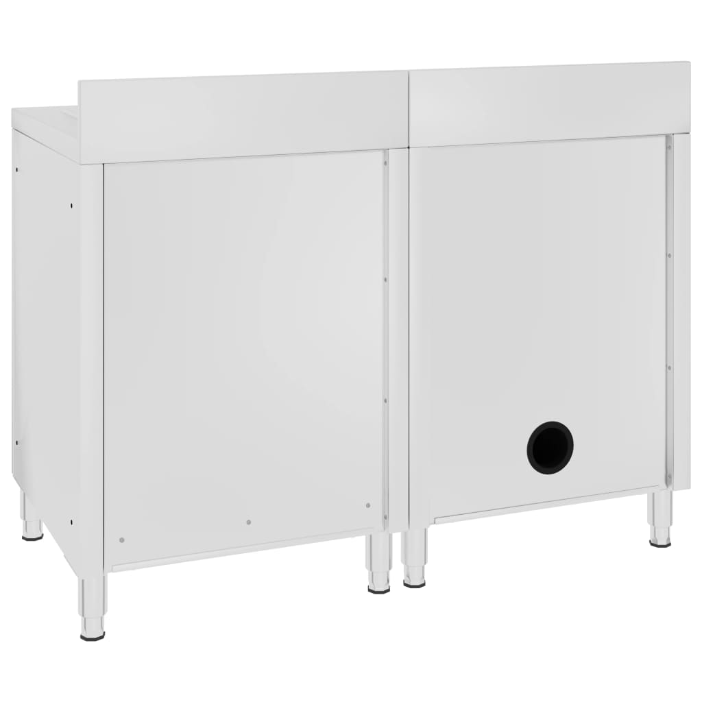 vidaXL Commercial Kitchen Sink Cabinet Stainless Steel 120x60x96 cm