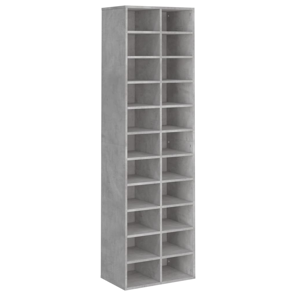 vidaXL Shoe Cabinet Concrete Grey 54x34x183 cm Engineered Wood