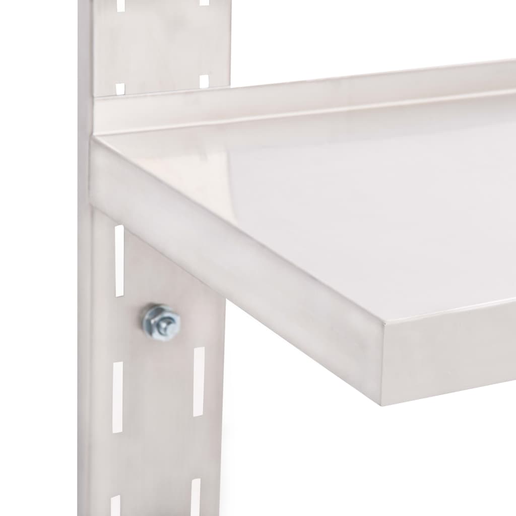 vidaXL 2-Tier Floating Wall Shelf Stainless Steel 120x30 cm