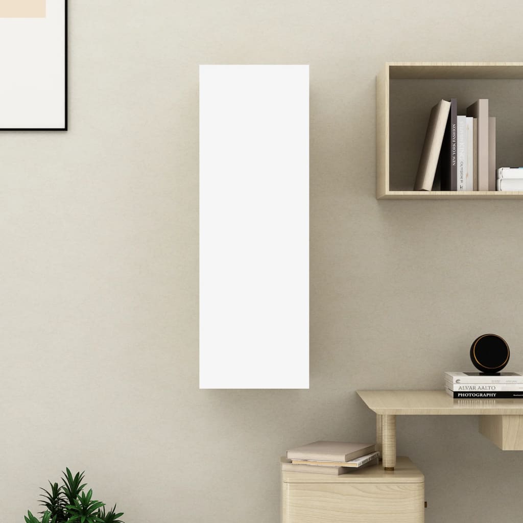 vidaXL TV Cabinet White and Sonoma Oak 30.5x30x90 cm Chipboard