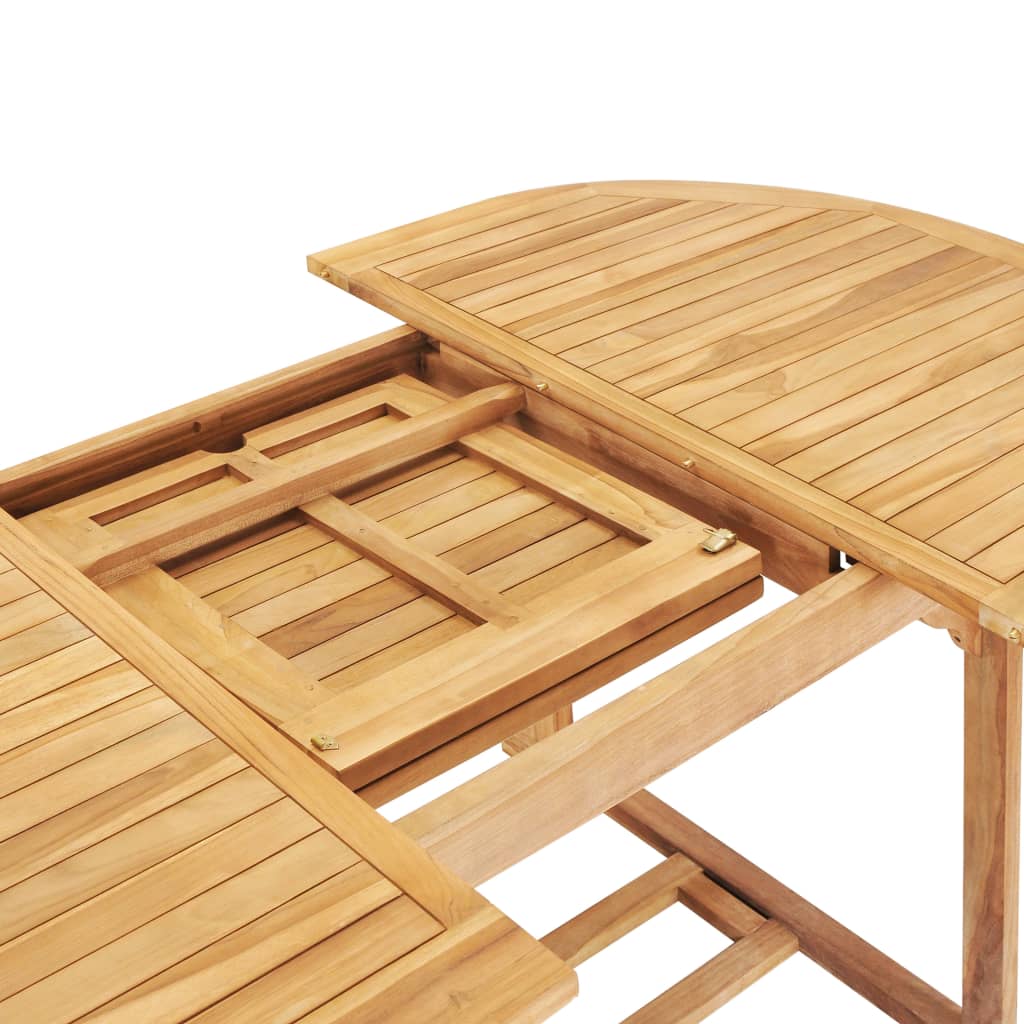 vidaXL 7 Piece Outdoor Dining Set 150-200x100x75 cm Solid Teak Wood