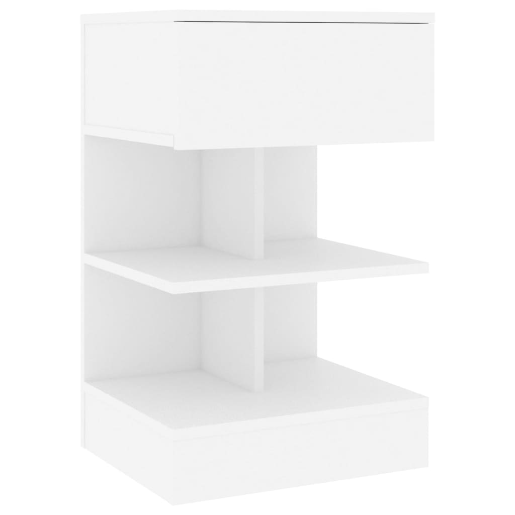 vidaXL Bedside Cabinet White 40x35x65 cm Engineered Wood