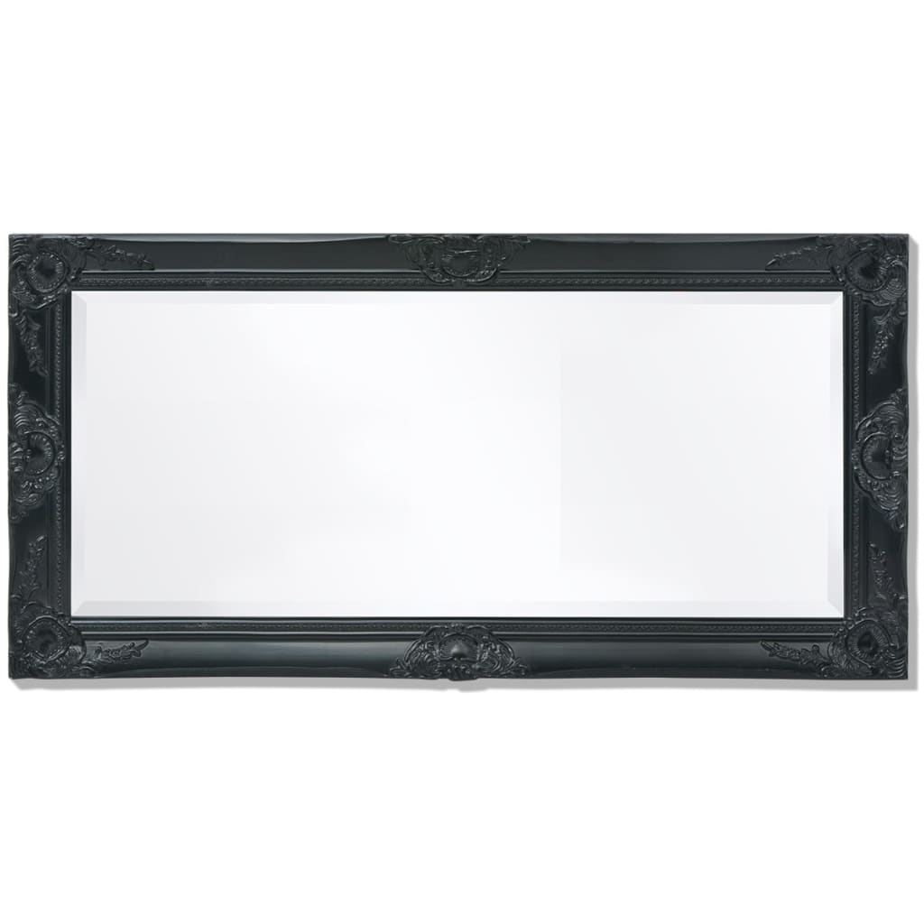 vidaXL Wall Mirror Baroque Style 100x50 cm Black