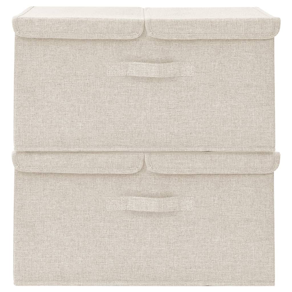 vidaXL Storage Boxes 2 pcs Fabric 50x30x25 cm Cream