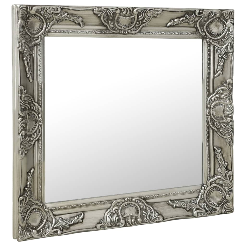 vidaXL Wall Mirror Baroque Style 50x50 cm Silver