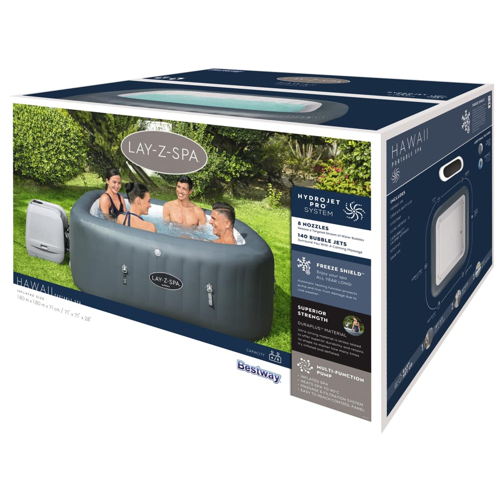Bestway Lay-Z-Spa Inflatable Hot Tub Hawaii HydroJet Pro