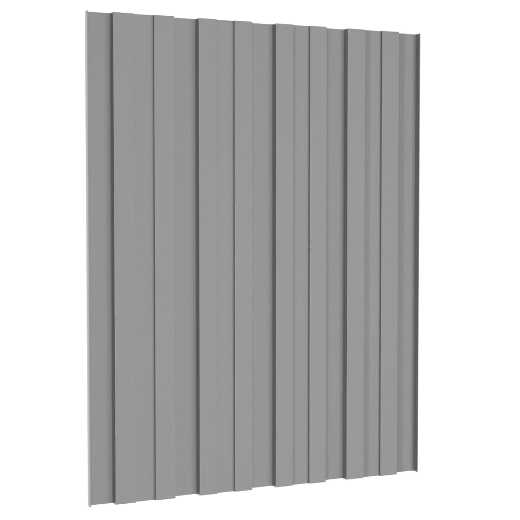 vidaXL Roof Panels 36 pcs Galvanised Steel Grey 60x45 cm