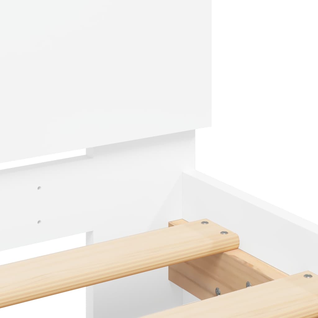 vidaXL Bed Frame with Headboard White 160x200 cm