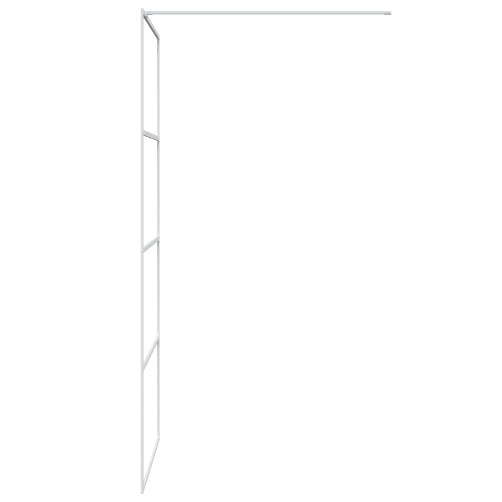 vidaXL Walk-in Shower Wall White 90x195 cm Clear ESG Glass