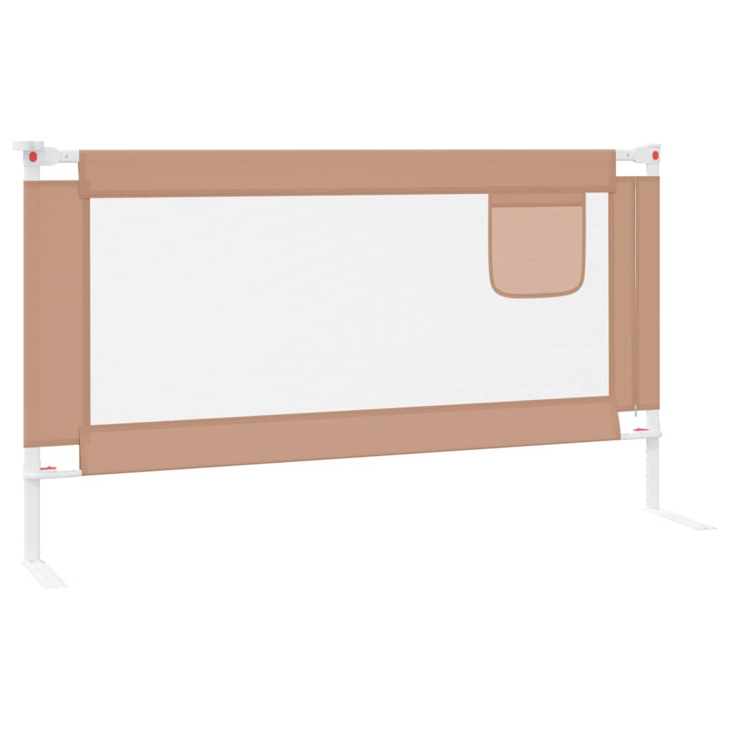 vidaXL Toddler Safety Bed Rail Taupe 150x25 cm Fabric