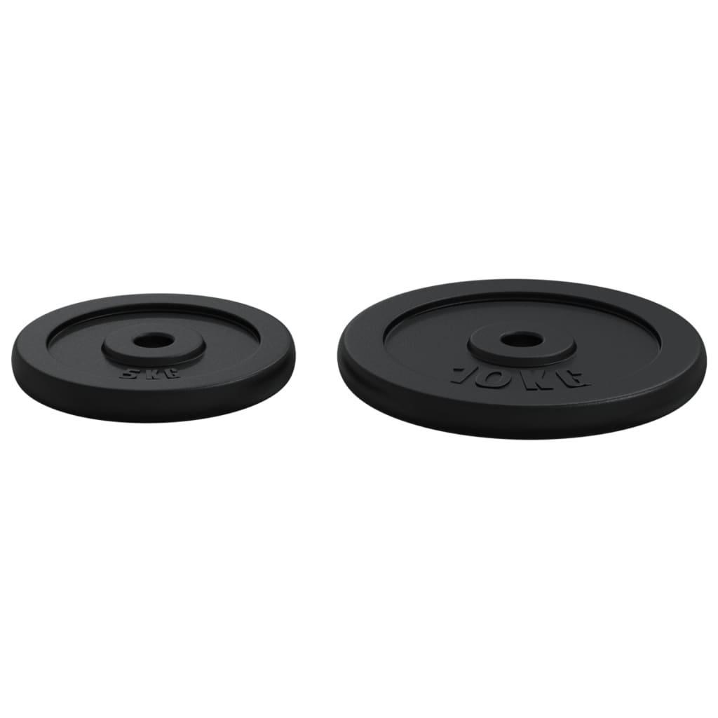 vidaXL Barbell and Dumbbell with Plates 90 kg Cast Iron