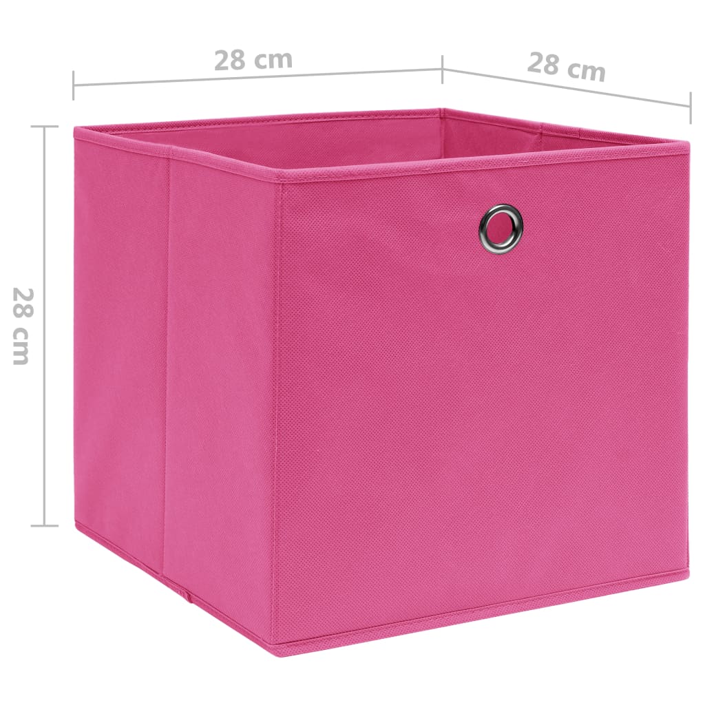 vidaXL Storage Boxes 10 pcs Non-woven Fabric 28x28x28 cm Pink