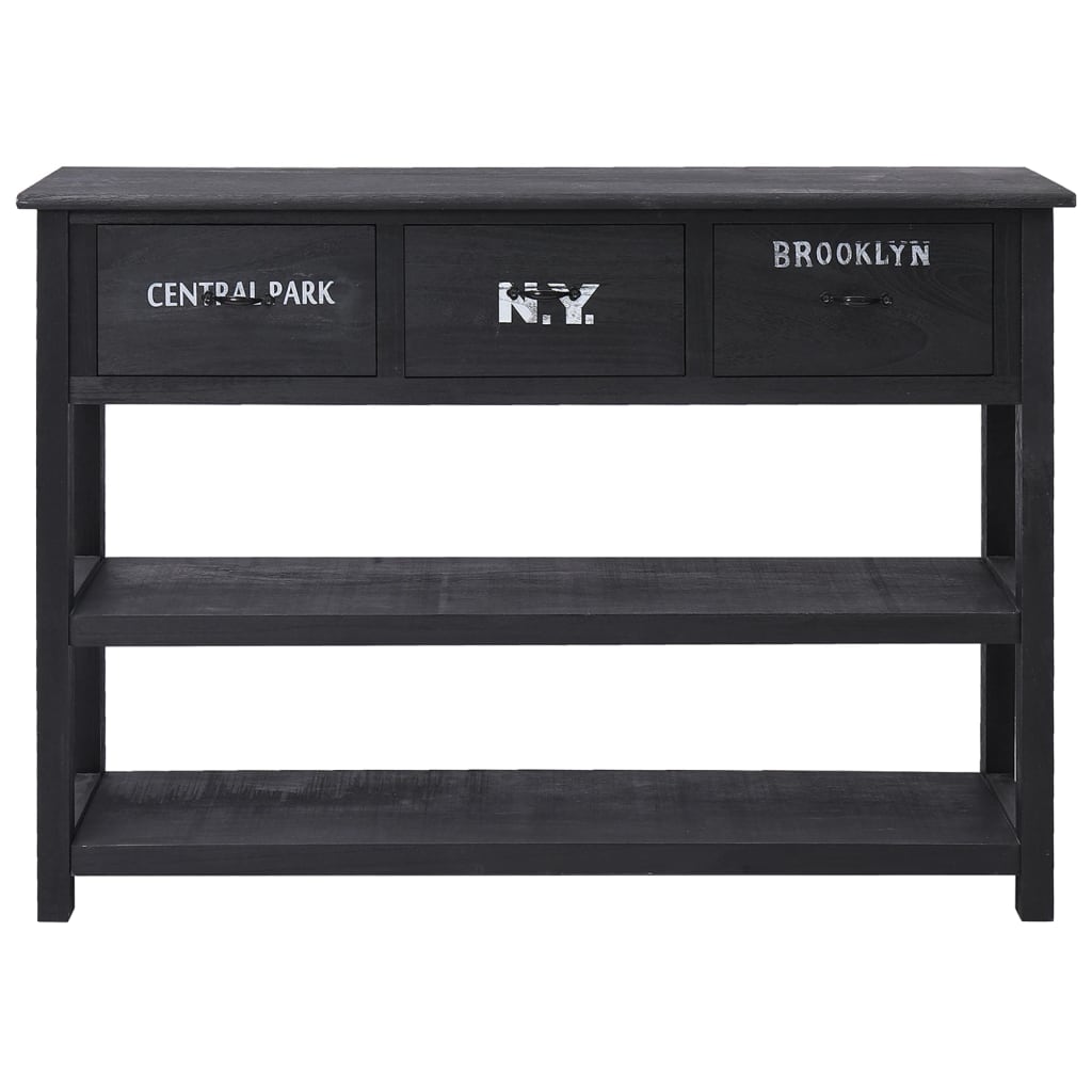 vidaXL Sideboard Black 108x30x76 cm Solid Wood Paulownia