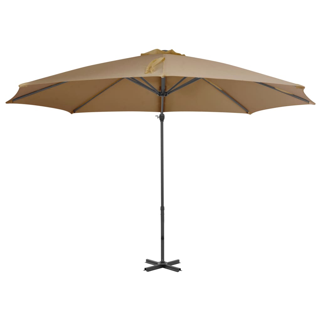 vidaXL Cantilever Umbrella with Aluminium Pole Taupe 300 cm