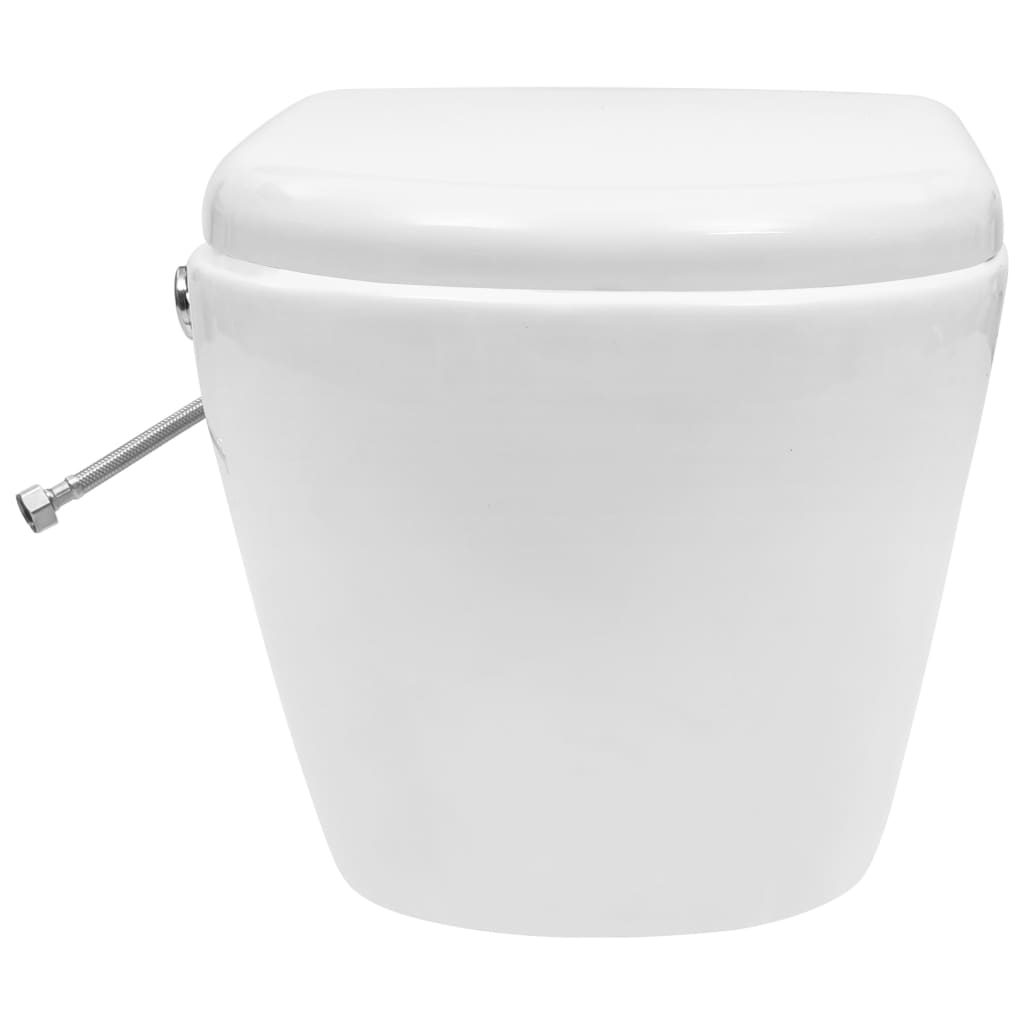 vidaXL Wall Hung Rimless Toilet with Concealed Cistern Ceramic White