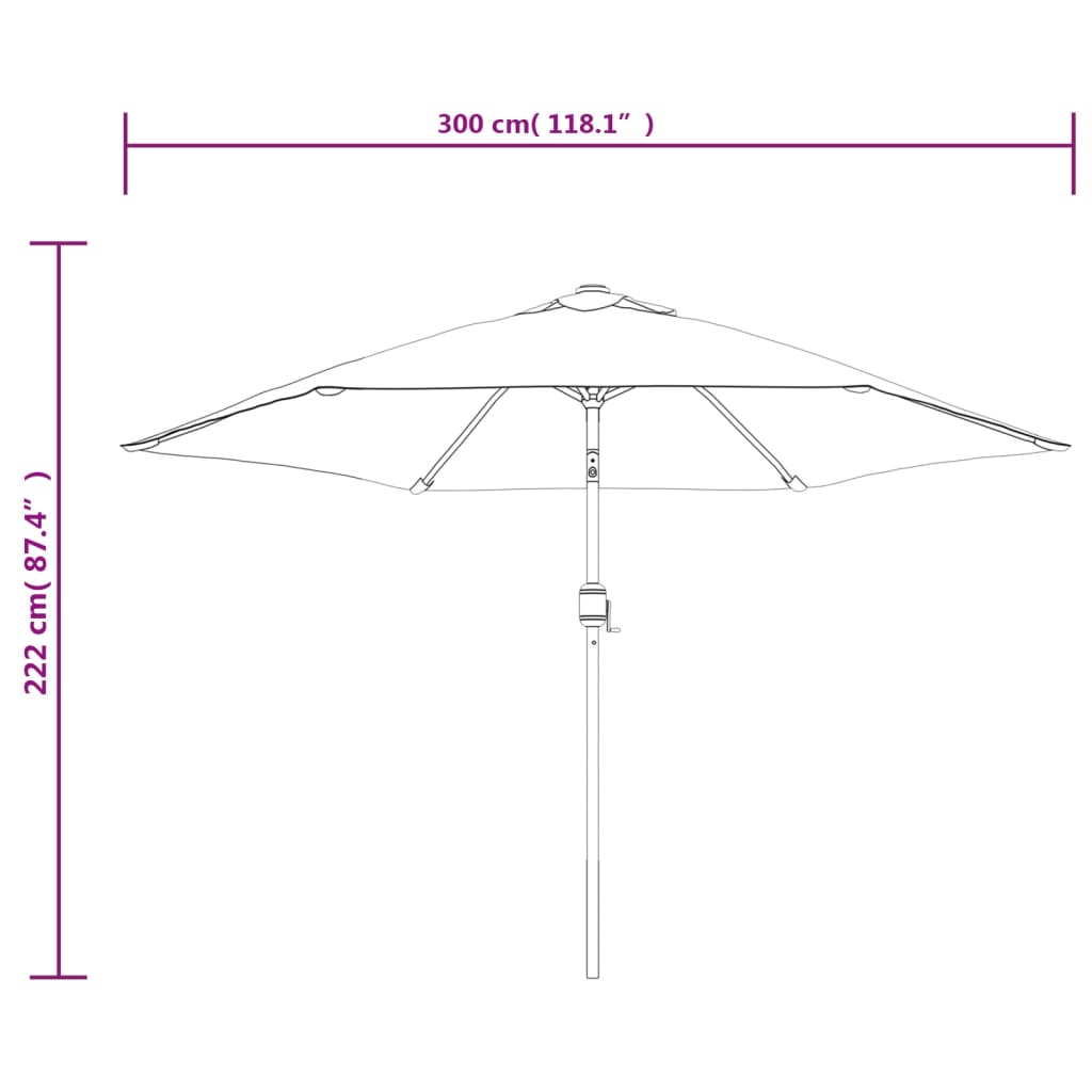 vidaXL Outdoor Parasol with Metal Pole Terracotta 300 cm