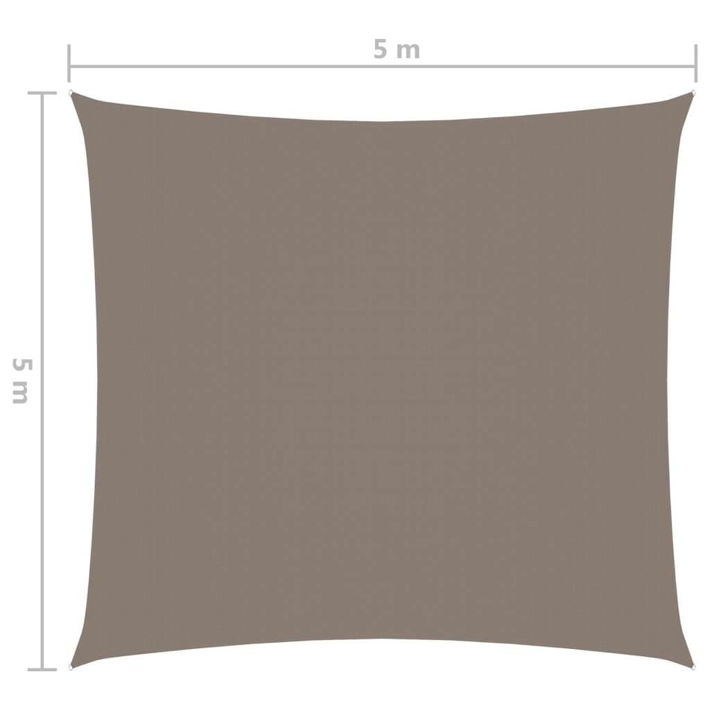 vidaXL Sunshade Sail Oxford Fabric Square 5x5 m Taupe