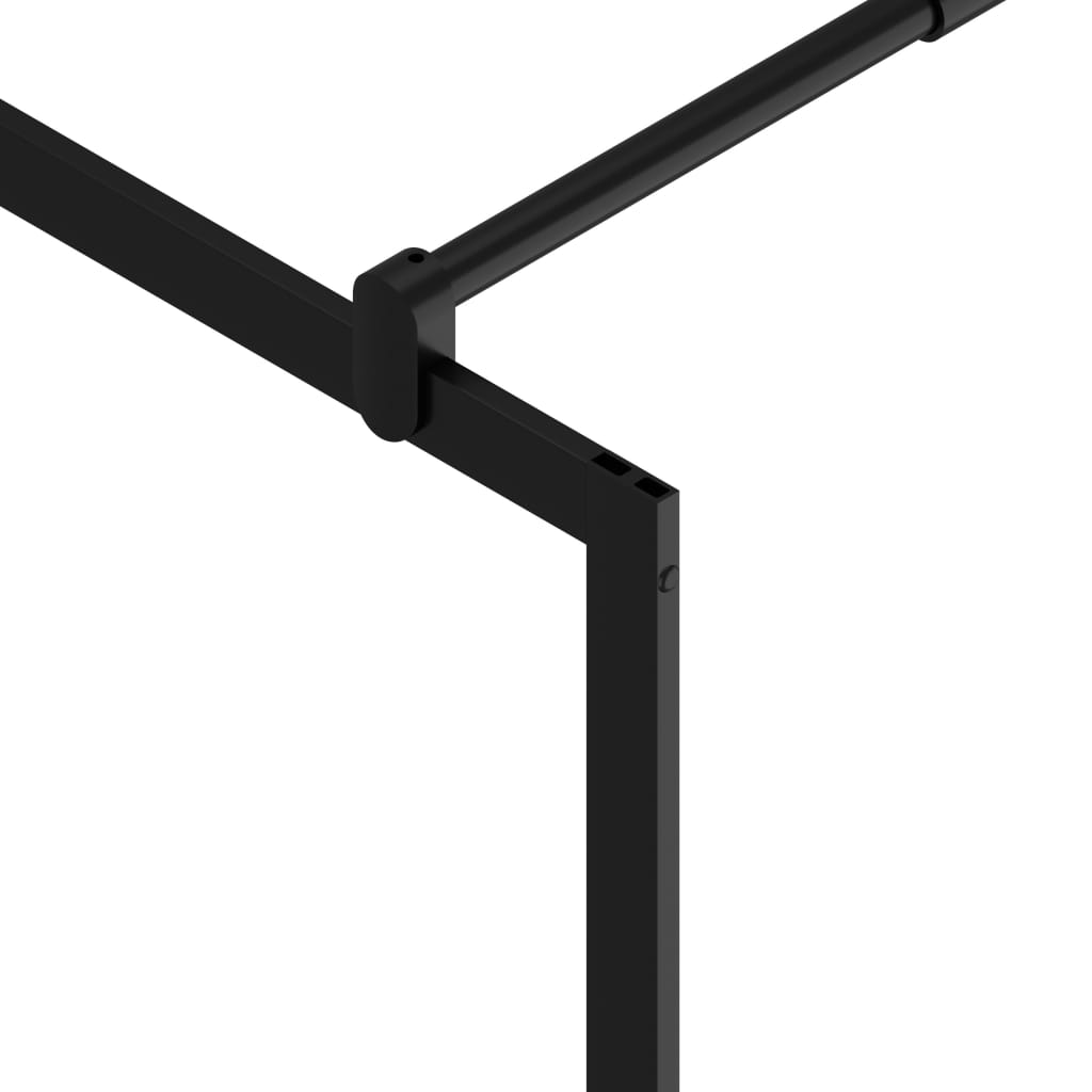 vidaXL Walk-in Shower Wall with Clear ESG Glass Black 90x195 cm
