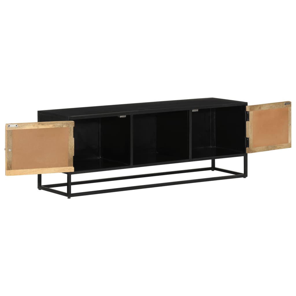 vidaXL TV Cabinet 110x30x40 cm Solid Wood Mango and Iron