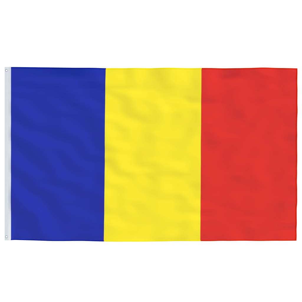 vidaXL Romania Flag and Pole Aluminium 6 m