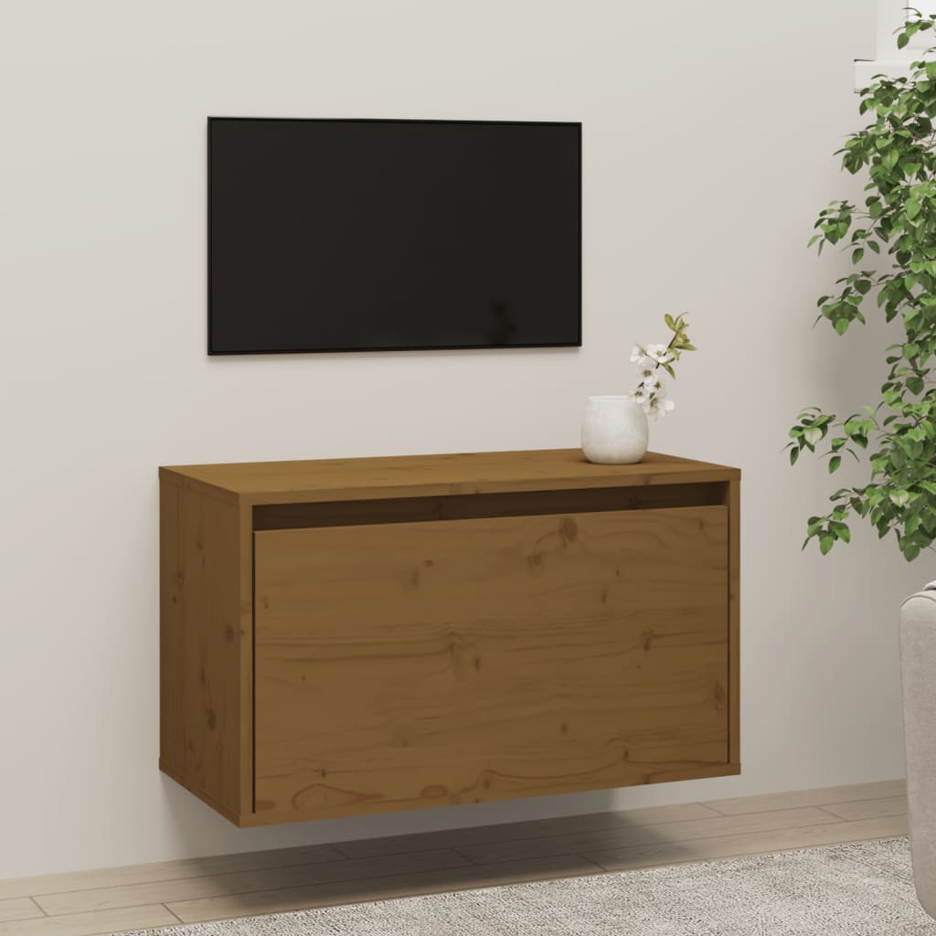 vidaXL Wall Cabinet Honey Brown 60x30x35 cm Solid Pinewood