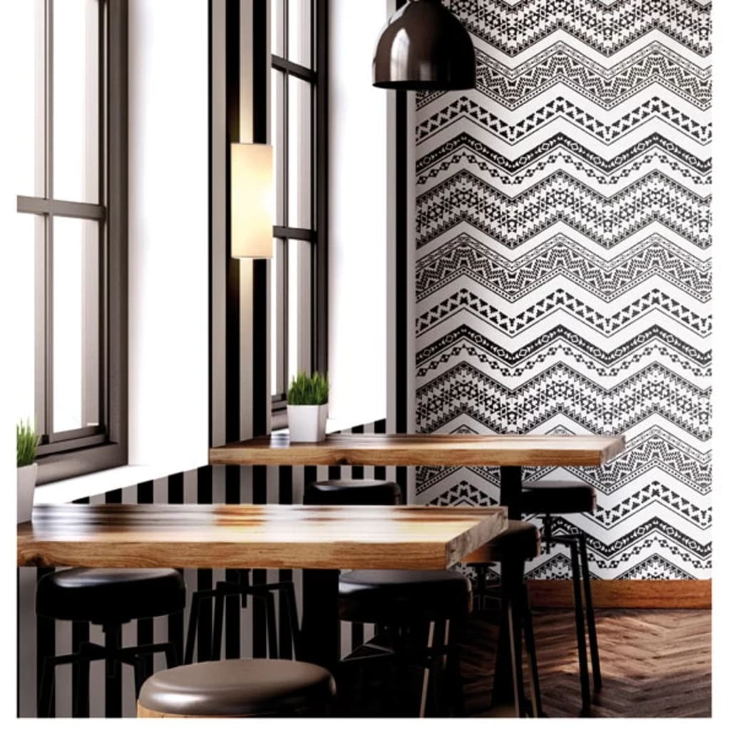 Noordwand Wallpaper Urban Friends & Coffee Etnico White and Black