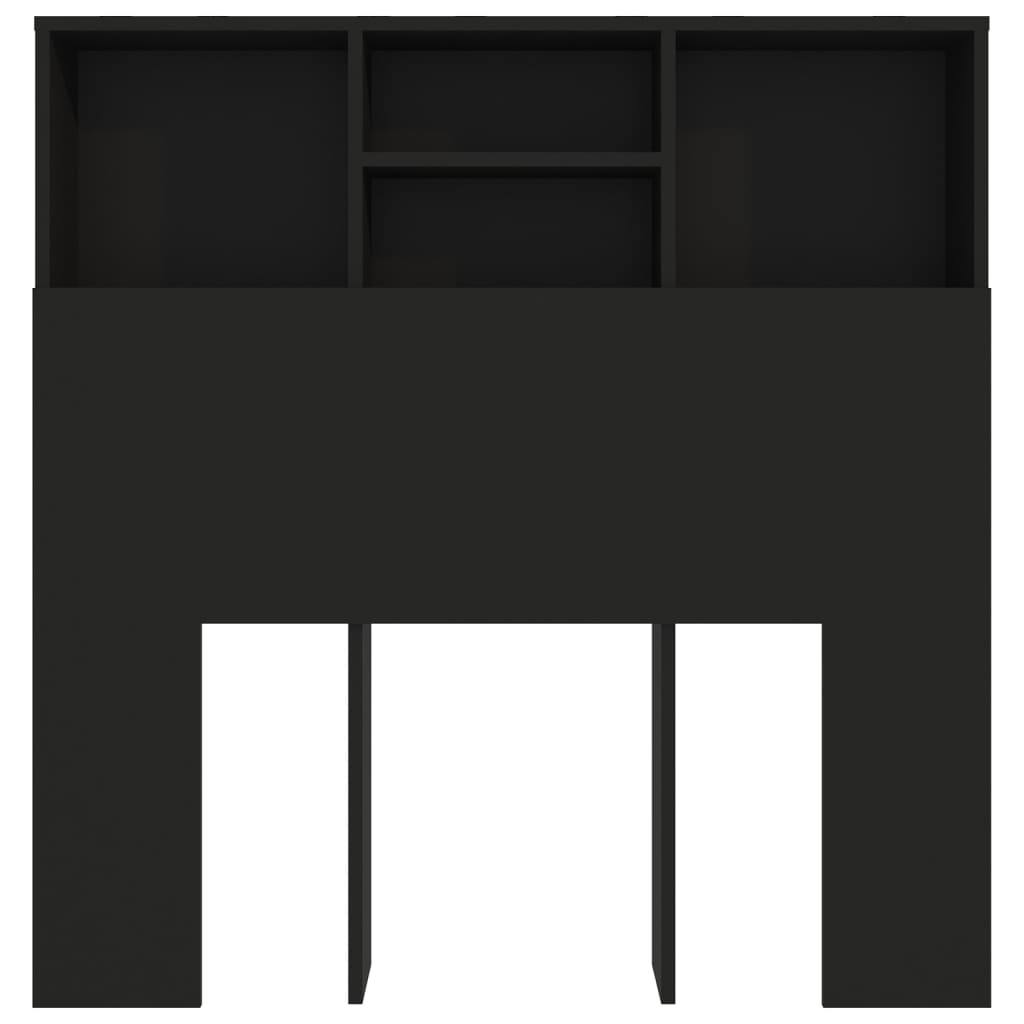 vidaXL Headboard Cabinet Black 100x19x103.5 cm
