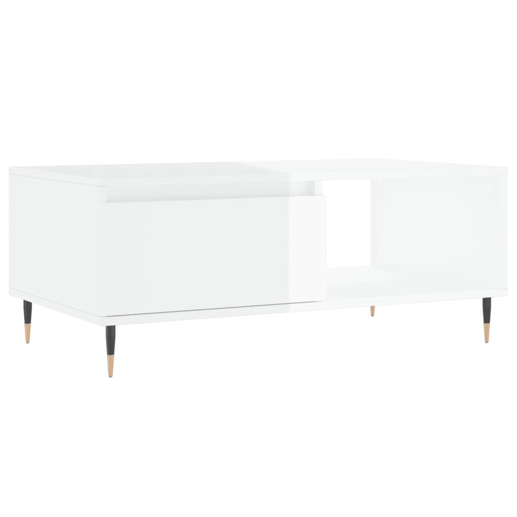 vidaXL Coffee Table High Gloss White 90x50x36.5 cm Engineered Wood
