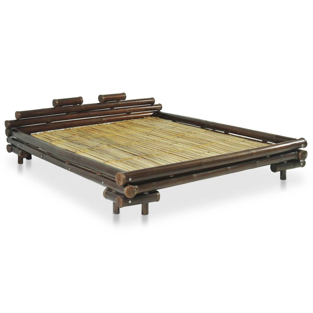 vidaXL Bed Frame Dark Brown Bamboo 180x200 cm Super King