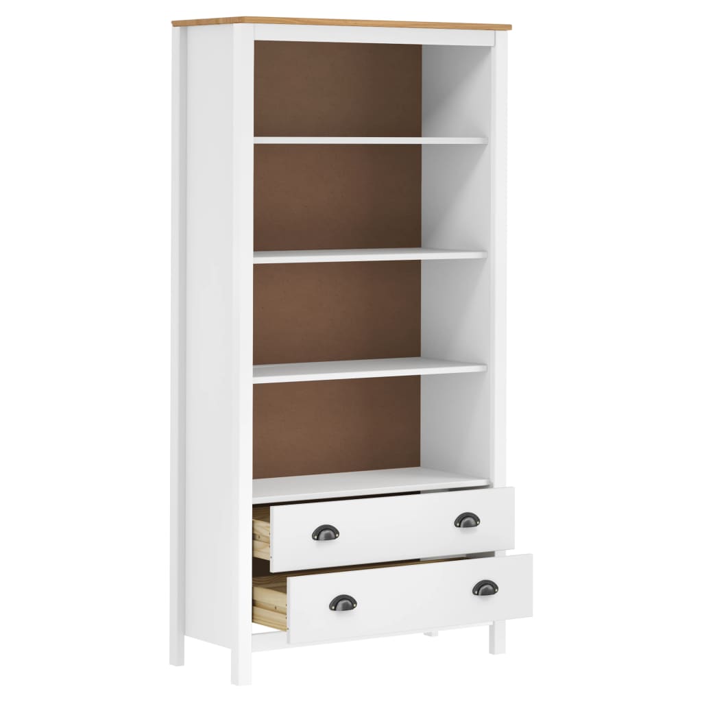 vidaXL Bookcase Hill White 85x37x170.5 cm Solid Pine Wood